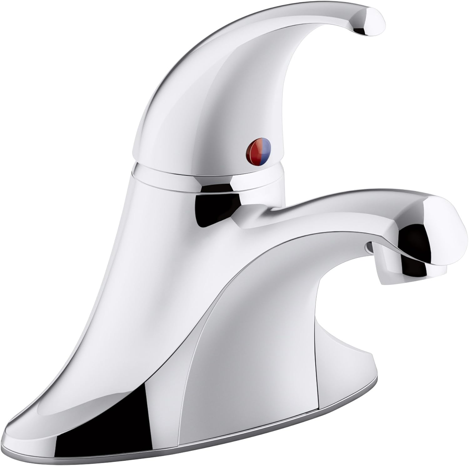 KOHLER K-P15182-4DRA-CP Coralais Single-Handle Centerset Bathroom Sink Faucet with Plastic Pop-Up Drain & Lift Rod, Project Pack, Polished Chrome,