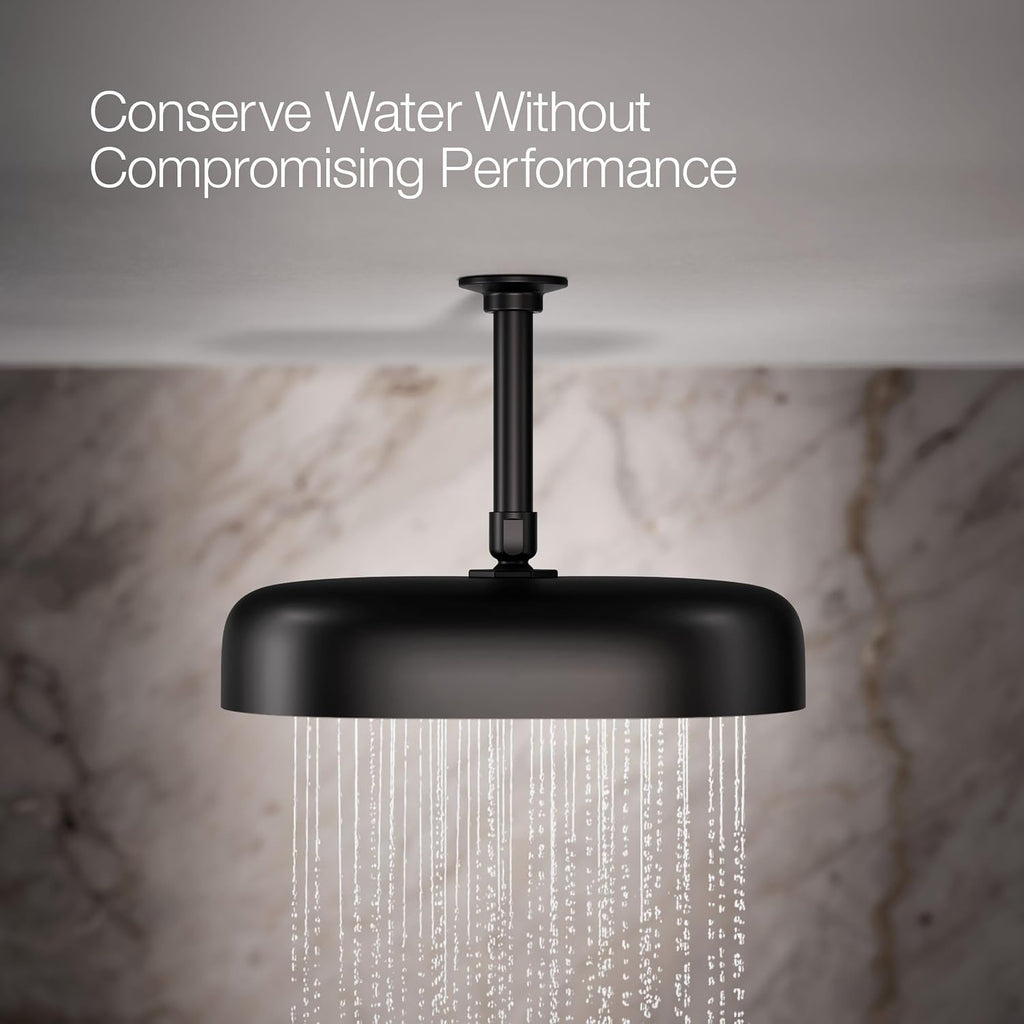 Kohler 26293-BL Statement® Oblong 12' single-function rainhead, 2.5 gpm, Matte Black