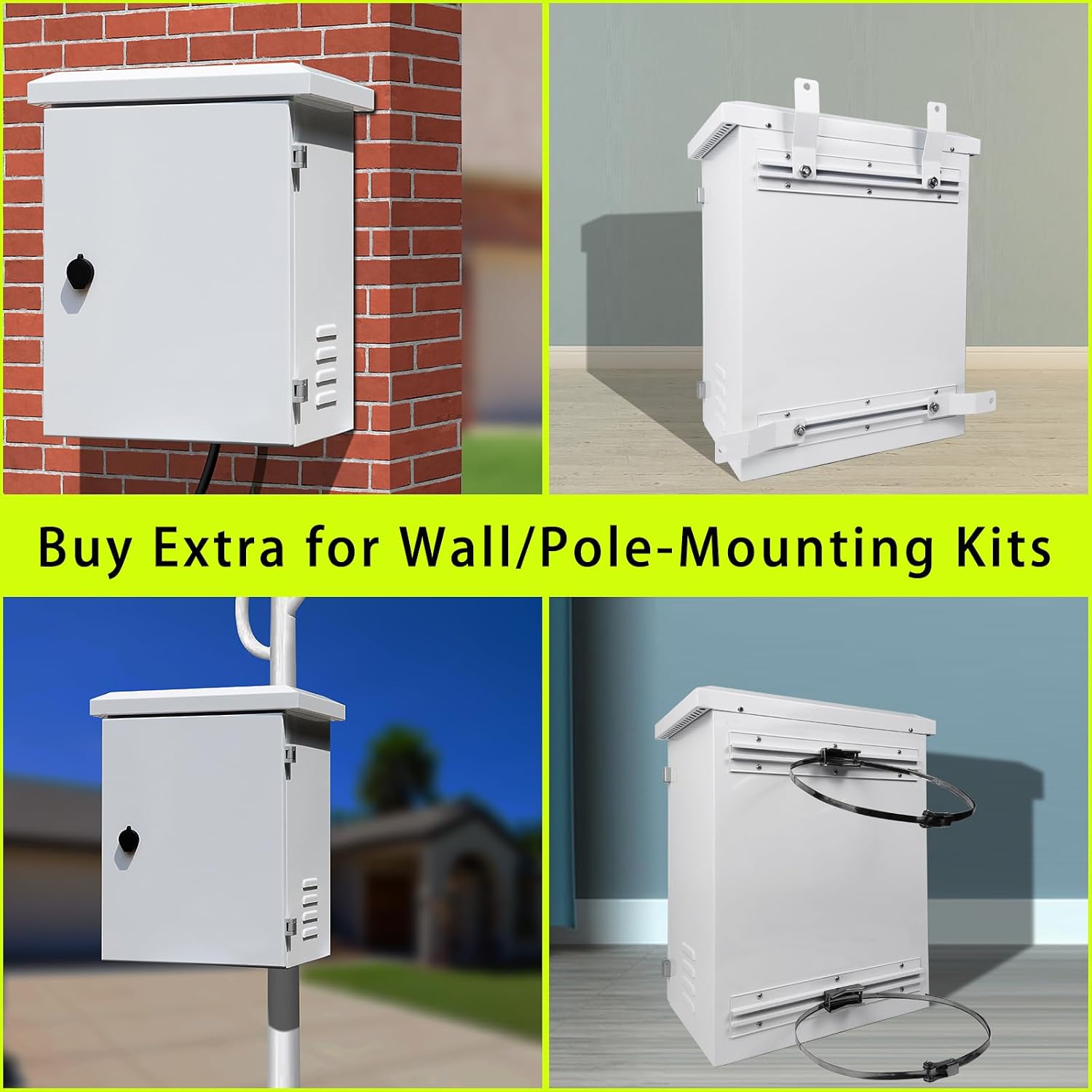 Nema Enclosure with Rain Hood Weatherproof Junction Electric Breaker Box with Fan-Vent Design Electrical Cabinet with Mounting Track Hole in Back 16X20X12