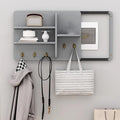 Wooden Breaker Box Cover with Shelves & Hooks, Multifunctional Indoor Fuse Box Cover for Decorative Wall, Left Sliding Meter Box Cover Farmhouse(Style/B,40x30cm(15 3/4x11 3/4'))