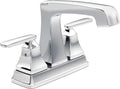 Delta Faucet Ashlyn Centerset Bathroom Faucet, Chrome Bathroom Sink Faucet, 2 Handle Bathroom Faucet, Diamond Seal Technology, Metal Drain Assembly, Chrome 2564-MPU-DST