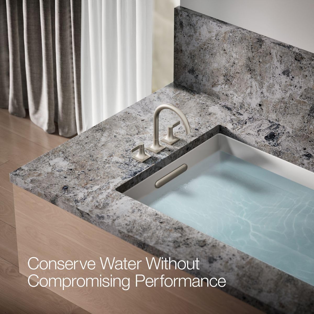 KOHLER K-T28131-4-BN Venza Deck-Mount Bath Faucet Trim, Two Handle, Premium Durable Material, Corrosion Resistant, Vibrant Brushed Nickel