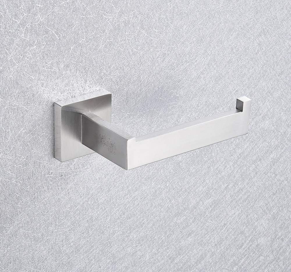 Modern Brushed Nickel Bathroom Hardware - Wall-Mounted Towel Rack, Robe Hook, Tissue Paper & More(Single Paper Holder)