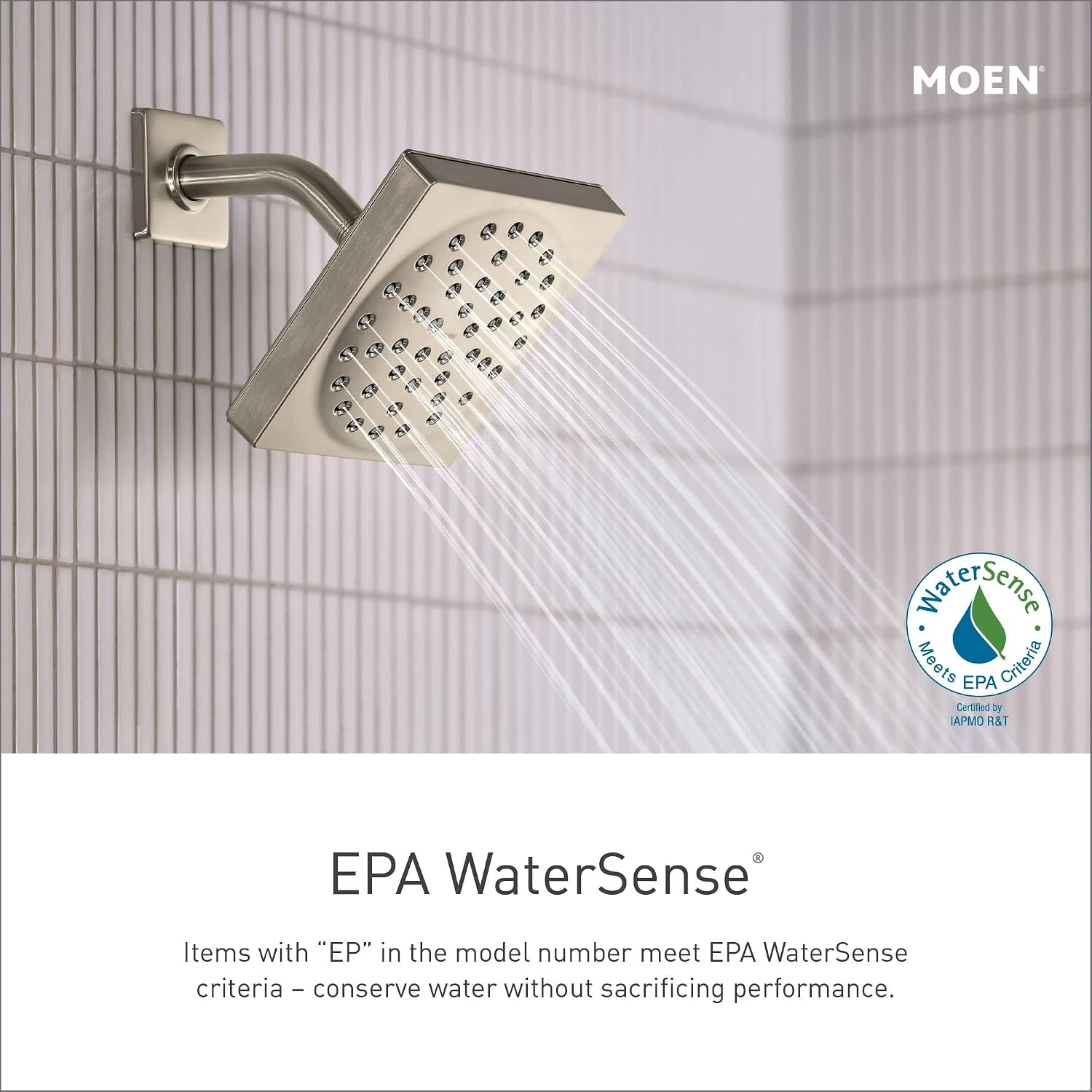 Moen Genta LX Brushed Nickel Pressure Balancing Eco-Performance Modern Shower Trim with Showerhead and Lever Handle, Posi-Temp Valve Required, T2472EPBN (Pack of 3)