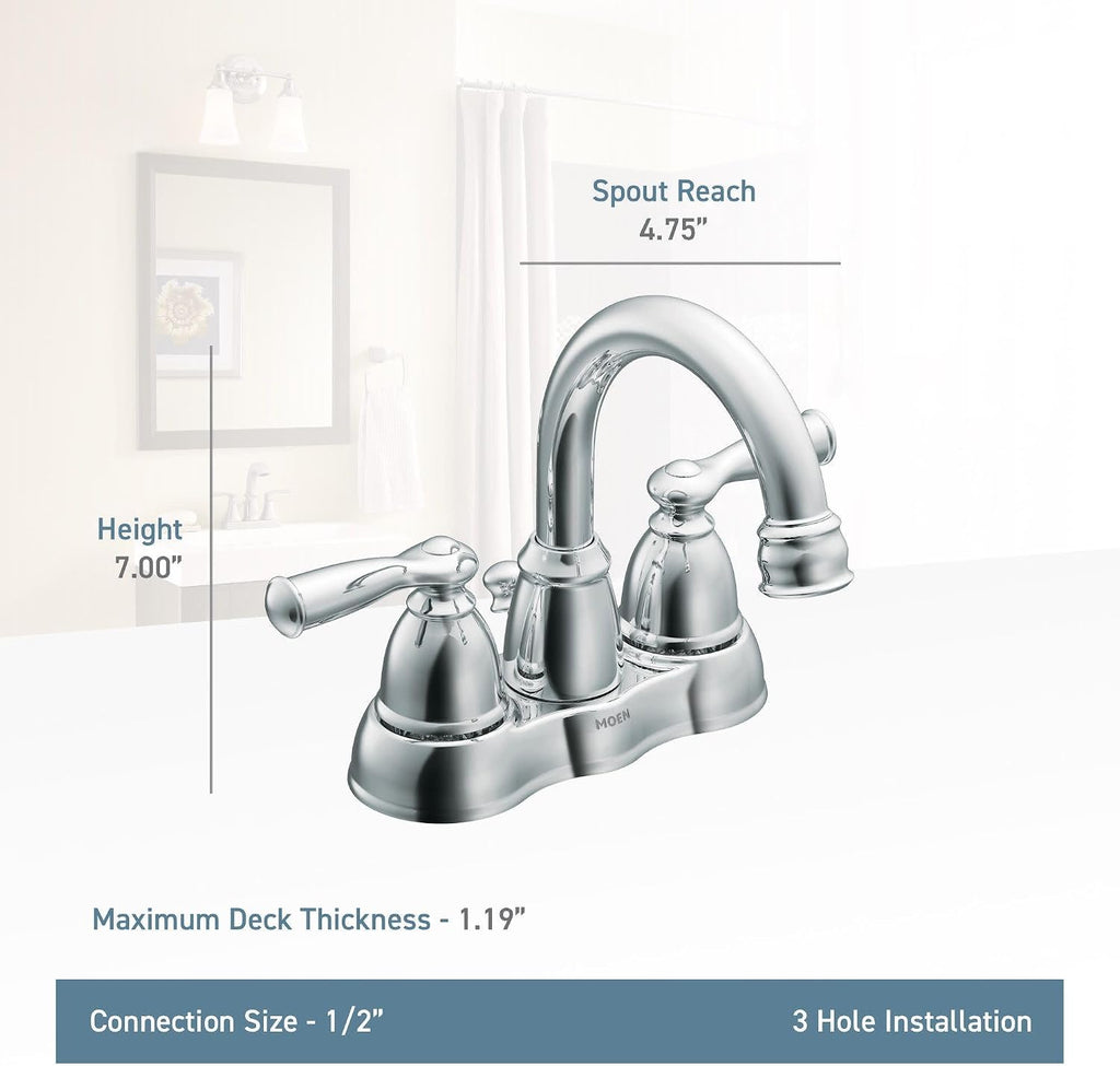 Moen WS84913BRB Two-Handle High Arc Bathroom Faucet, Mediterranean Bronze