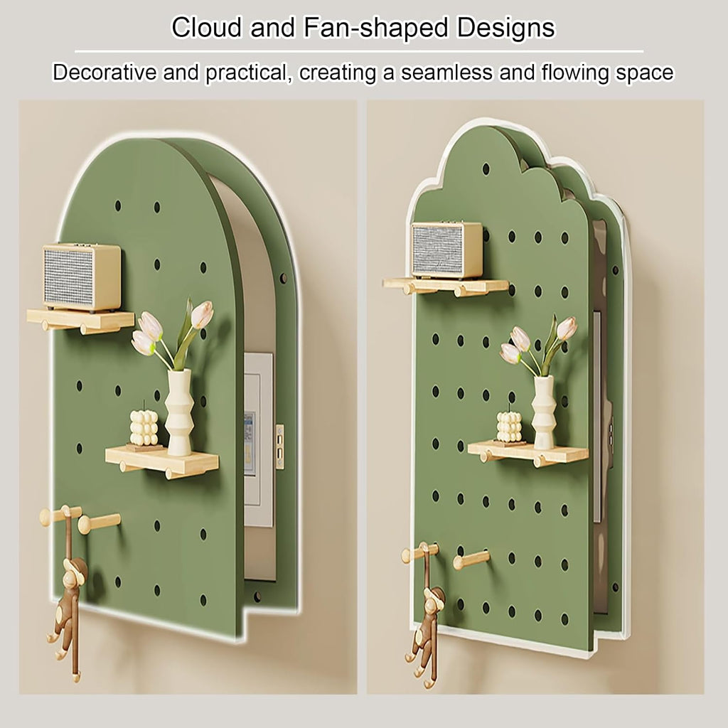 Decorative Fuse Breaker Box Cover, Wooden Electrical Panel Cover, Hide Electric Meter Box Decorative Painting, for Hotel, Kitchen and Bedroom(White 1,40 * 65cm/15.7 * 25.6in)