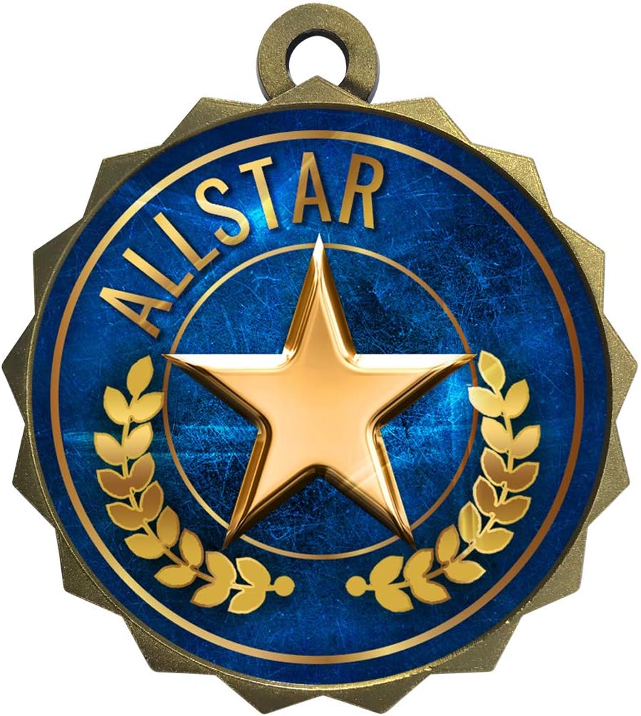 Express Medals 1 to 50 Packs Allstar Gold Medal Trophy Award with Neck Ribbon D214-EG4