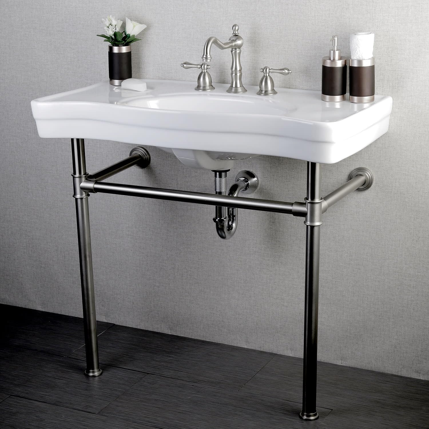Kingston Brass KS1970AL 8 in. Widespread Bathroom Faucet, Matte Black