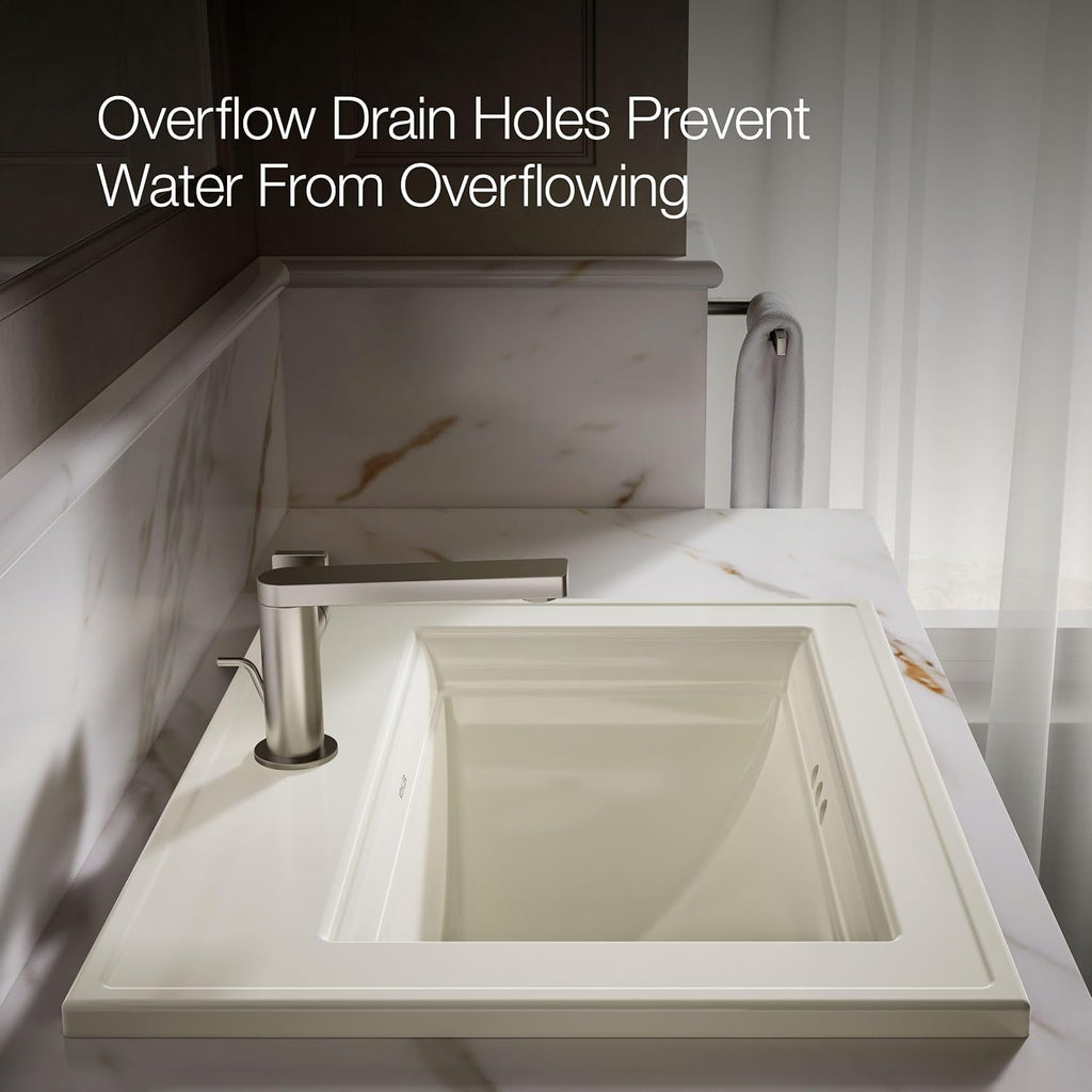 Kohler 2337-1-95 Memoirs® Stately 22-3/4' rectangular drop-in bathroom sink, Ice Grey