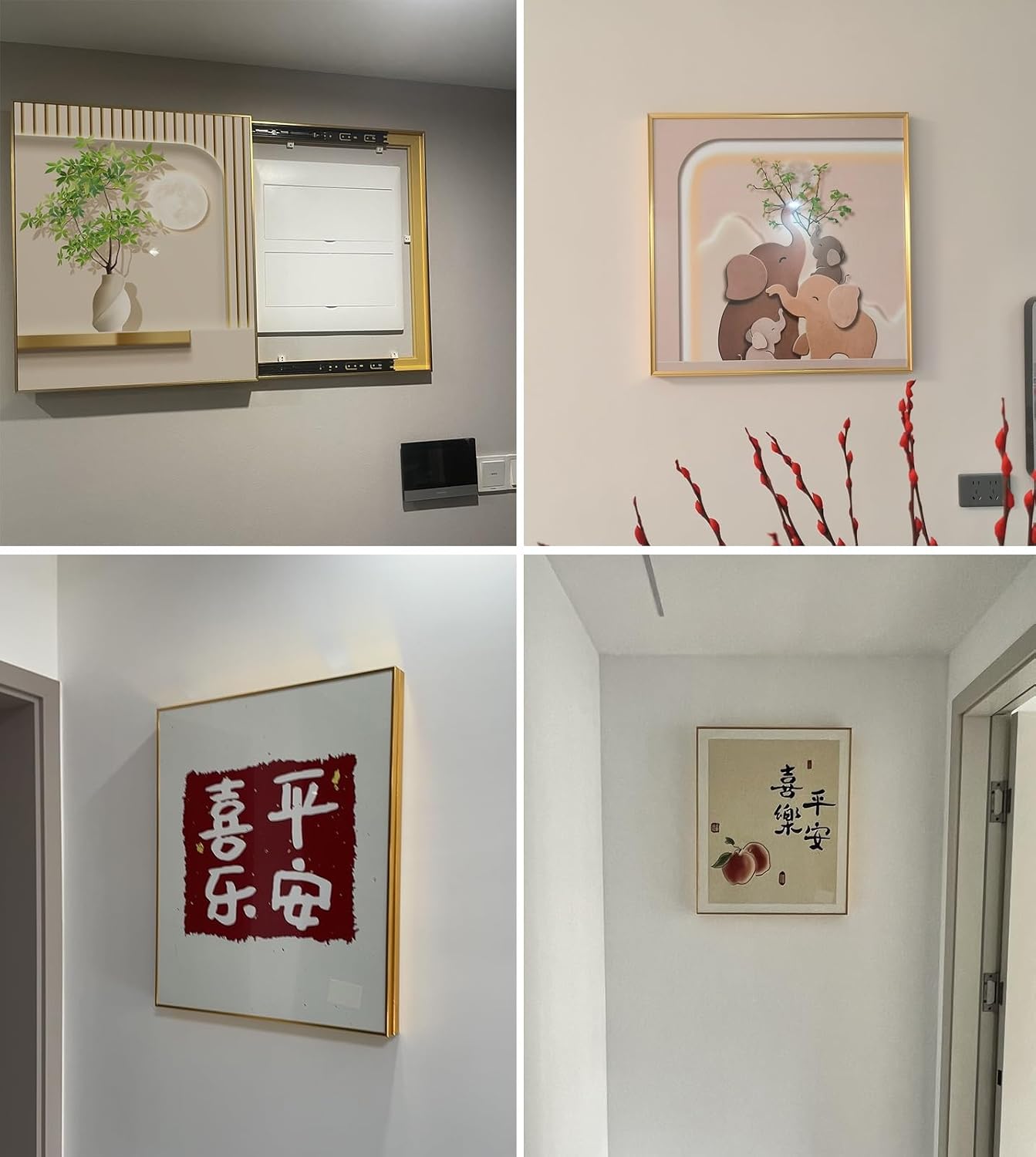 Electrical Panel Cover Indoor Breaker Box Cover Push-pull, Electric Panel Cover Decorative Poster, Fuse Box Cover Protective Cabinet, Chinese Style Picture Frame(Style1,WXL-45 x 55CM-17.7x21.7')