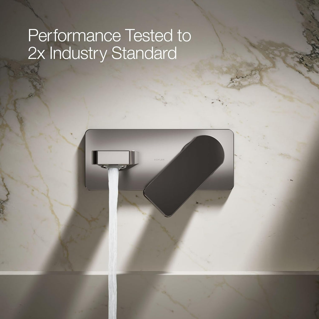 Kohler 22567-4-TT Parallel® Wall-Mount Single-Handle Bathroom Sink Faucet, 1.2 gpm, Vibrant Titanium