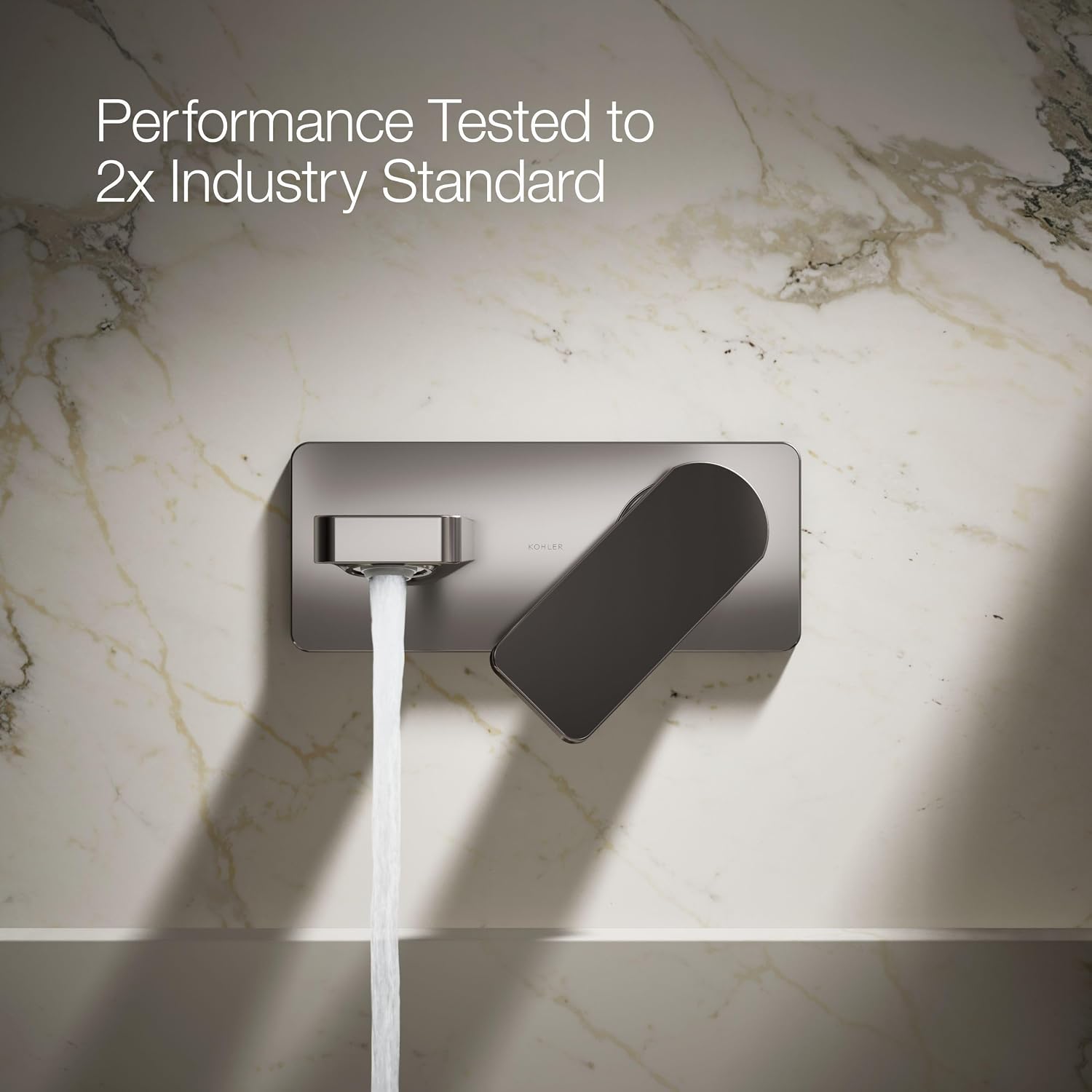 Kohler 22567-4-TT Parallel® Wall-Mount Single-Handle Bathroom Sink Faucet, 1.2 gpm, Vibrant Titanium
