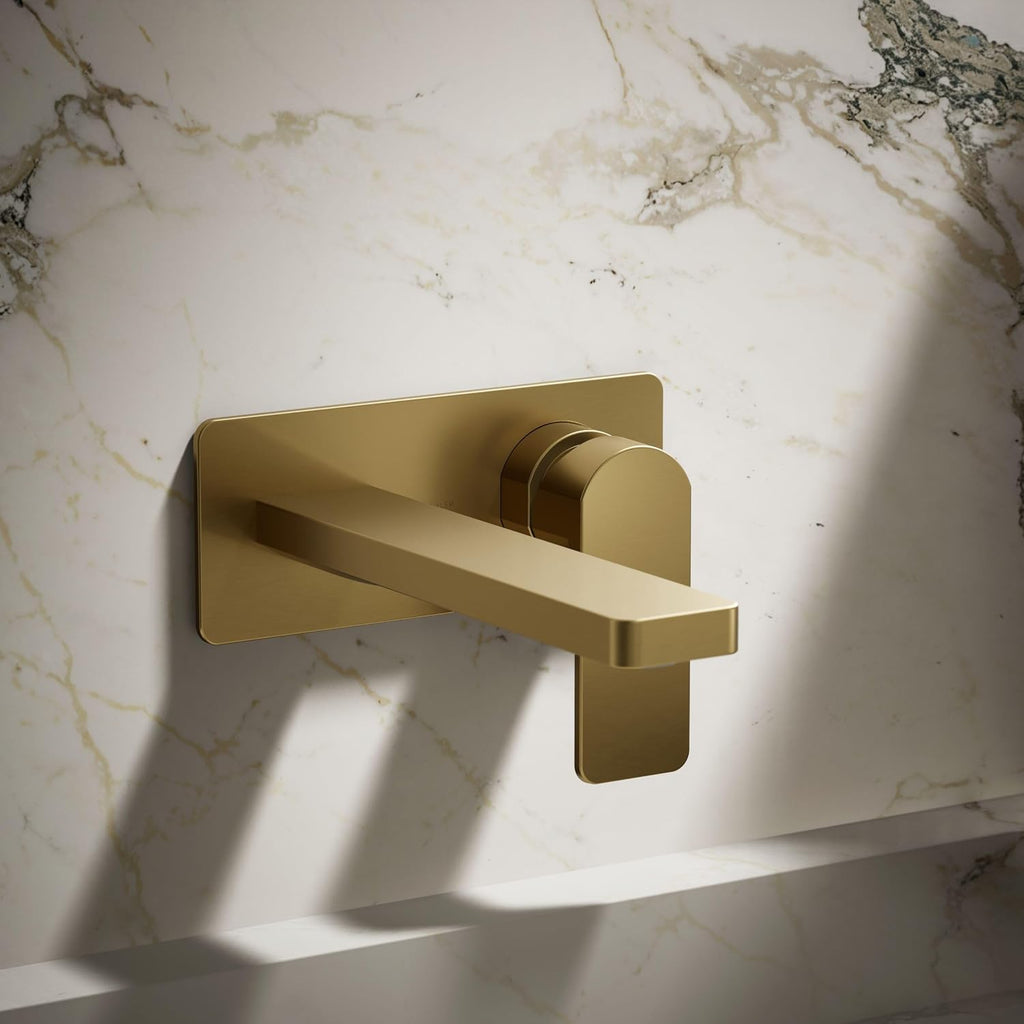 Kohler 22567-4-2MB Parallel® Wall-Mount Single-Handle Bathroom Sink Faucet, 1.2 gpm, Vibrant Brushed Moderne Brass