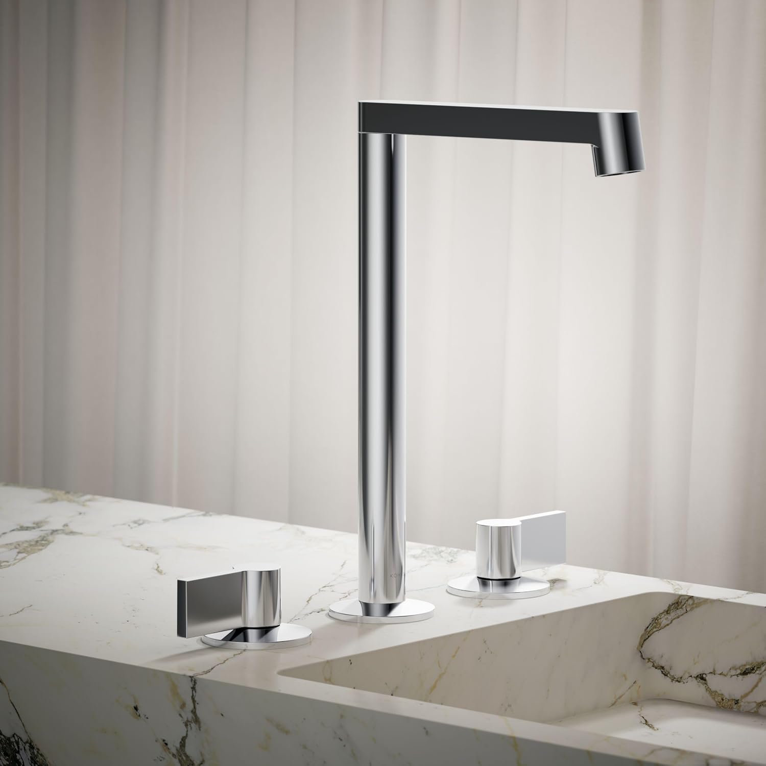 KOHLER K-23887-CP Components® Bathroom Sink Faucet Spout, Row Design, 1.2 GPM, Premium Durable Metal, Corrosion Resistant, Polished Chrome