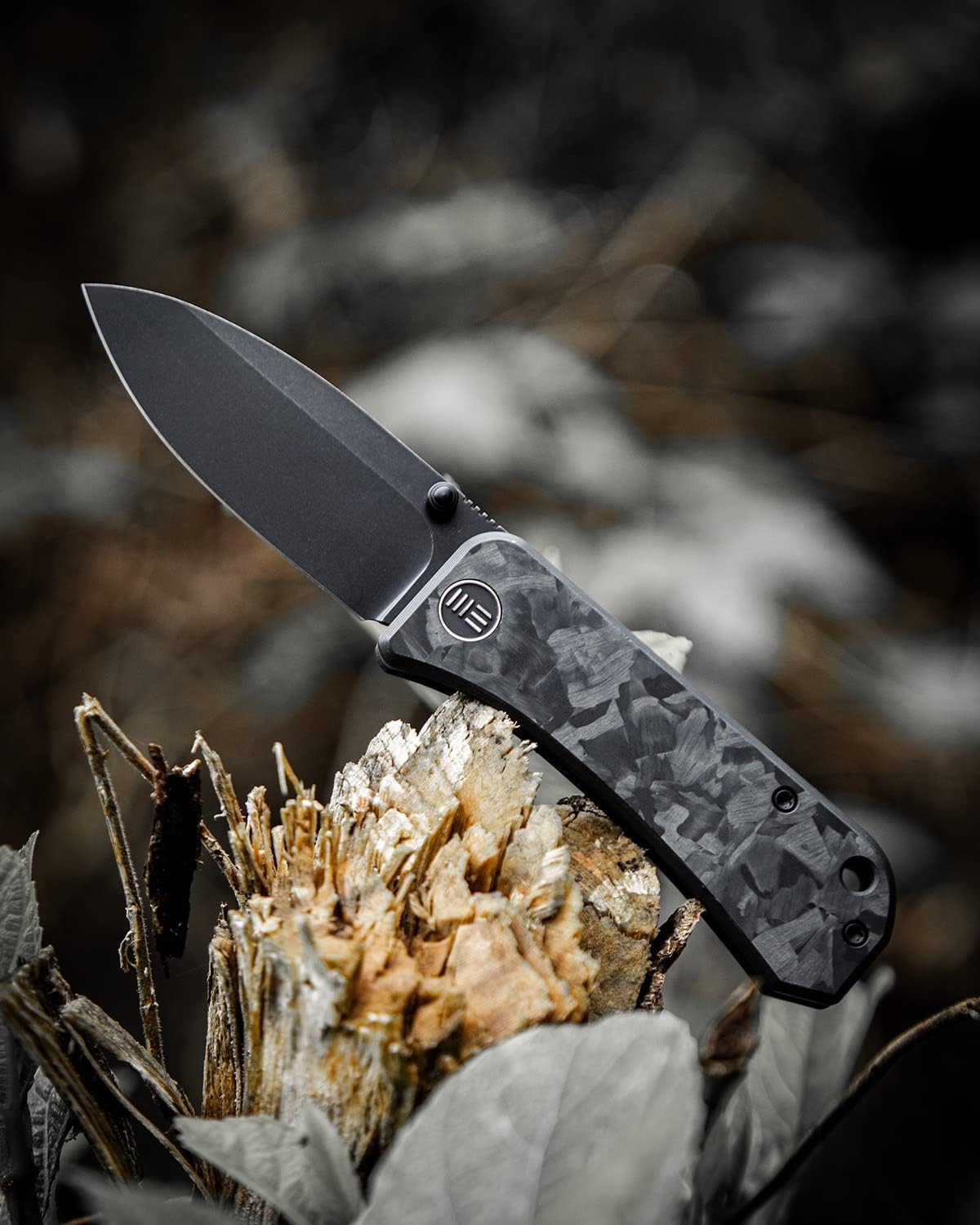 WeKnife Banter Pocket Knife for EDC, Ben Petersen Folding Knife with 2.9'S35VN Blade, Cabon Fiber Handle Titanium Thumb Stud Opener 2004H (Marble)