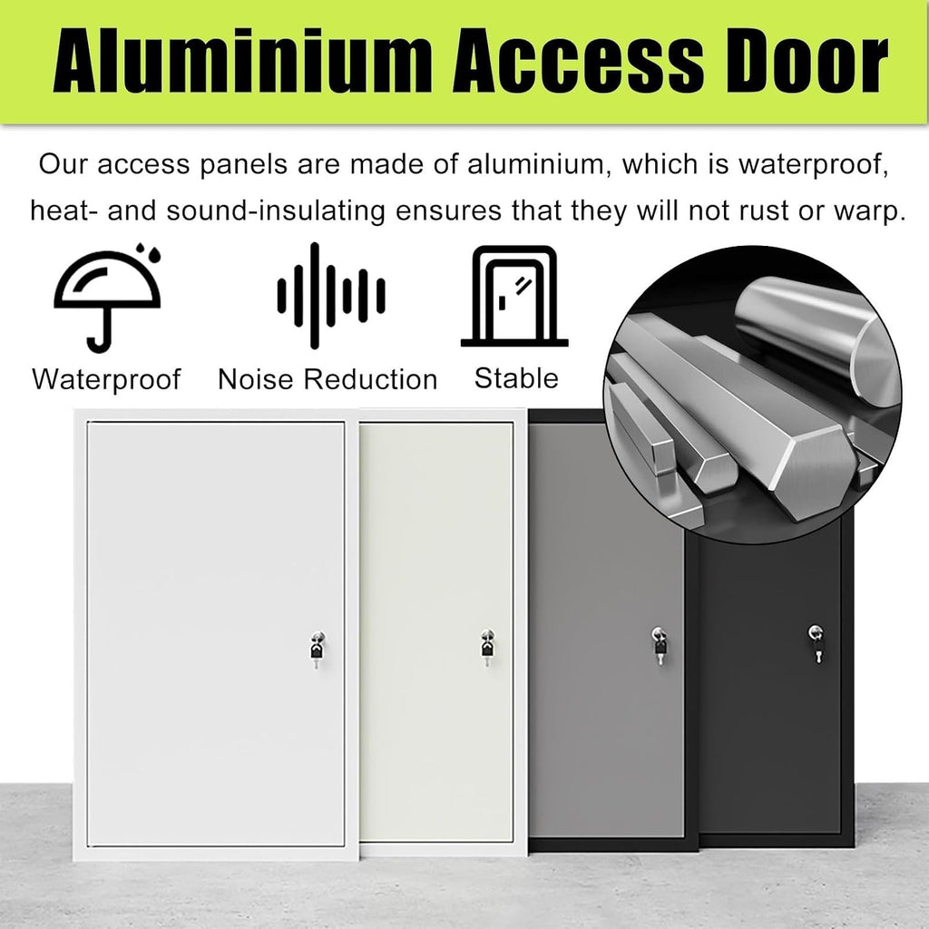Large HVAC Plumbing Access Door Customizable Drywall Access Panel, Metal Access Door Panels for Electrical Air Conditioner Outside Unit Inspection, Plumbing, Electrical(Black,20x20inch)