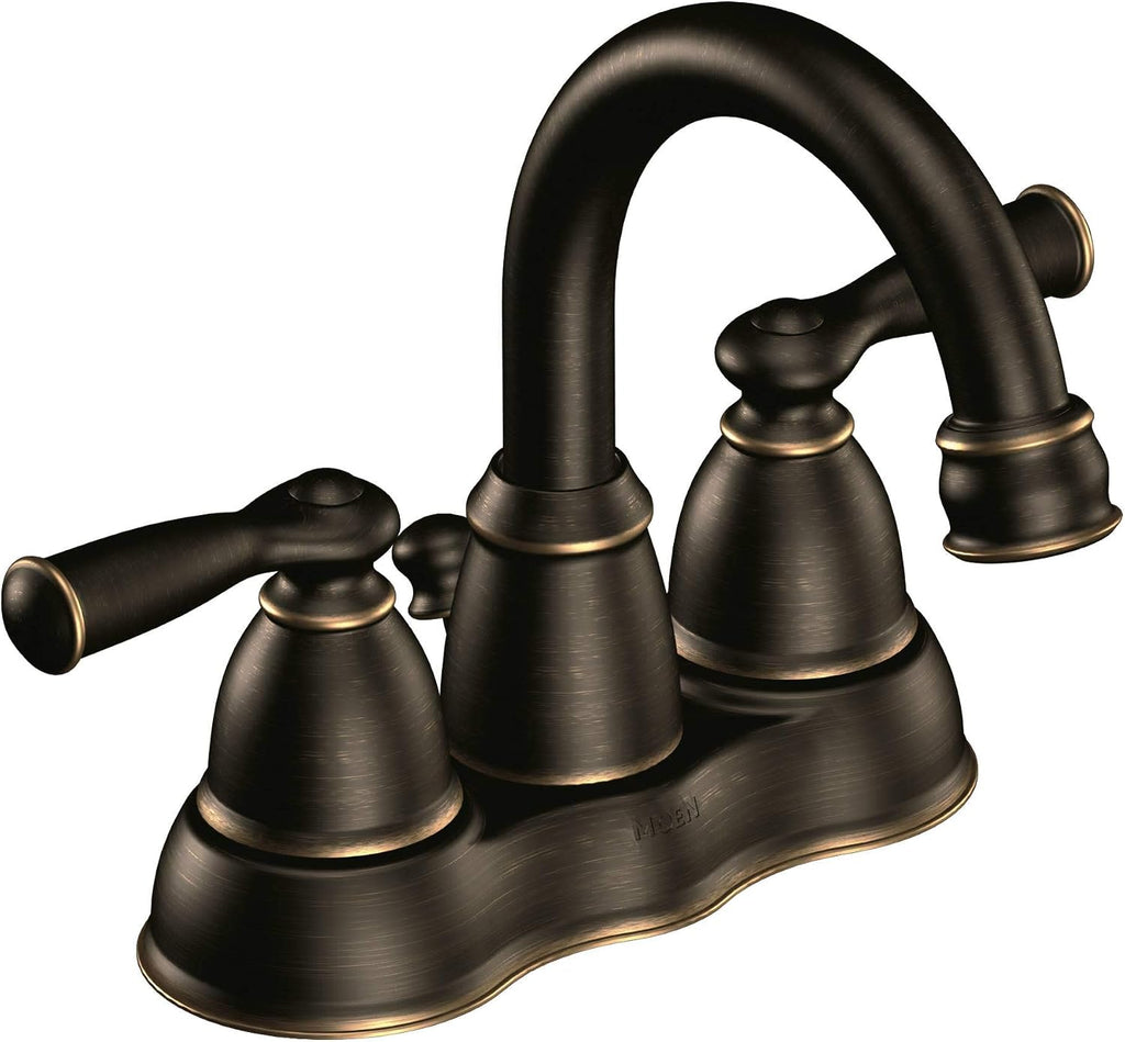 Moen WS84913BRB Two-Handle High Arc Bathroom Faucet, Mediterranean Bronze