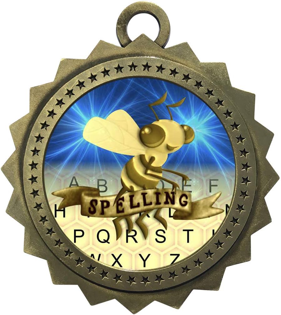 Express Medals Various Styles 1 to 50 Pack Gold Color Spelling Bee Medals Trophy Award with Neck Ribbon Medal Trophies Gift Prize Tournament Champion Team 1st Place