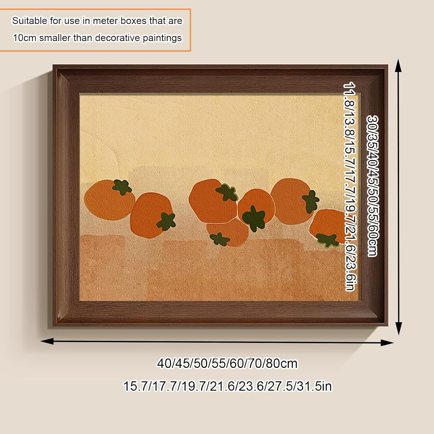 Modern Electric Meter Box Cover, Electrical Panel Cover, Wall Mounted Decorative Painting, Hydraulic Hide Design, for Living Room and Office(Brown 3,55 * 45cm/21.6 * 17.7)