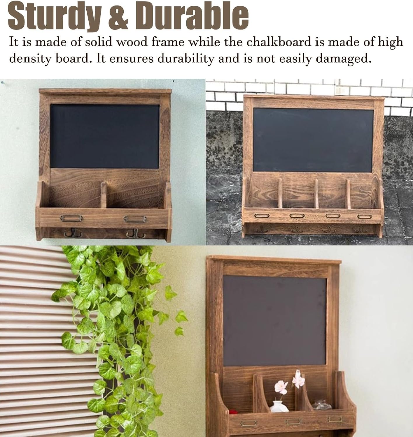 Electrical Panel Cover Vintage Electrical Panel Cover Bulletin Board, Wood Distribution Cover with Chalkboard, Breaker Box Cover with Hook & Storage Compartment(Medium)