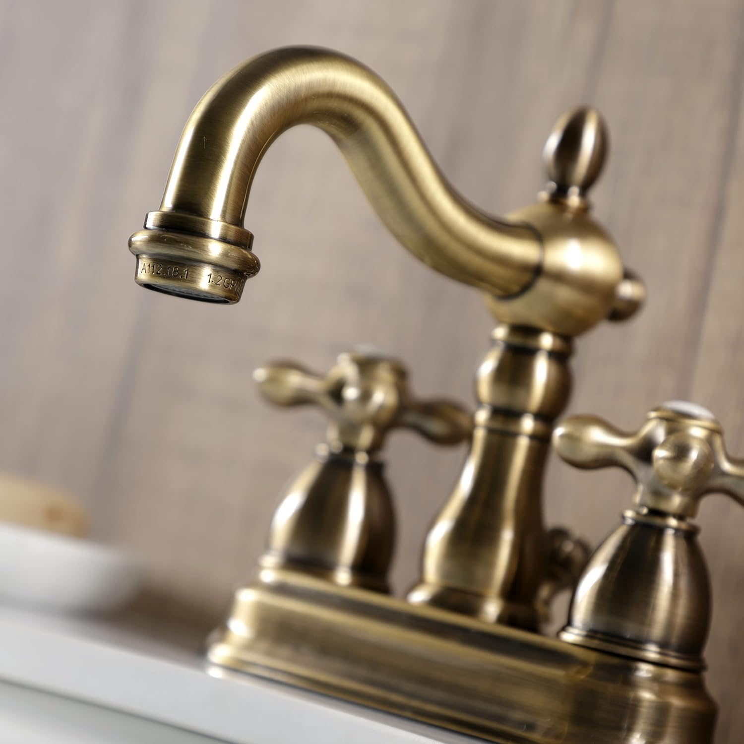 Kingston Brass KB1603AX 4 in. Centerset Bathroom Faucet, Antique Brass,4-Inch Center