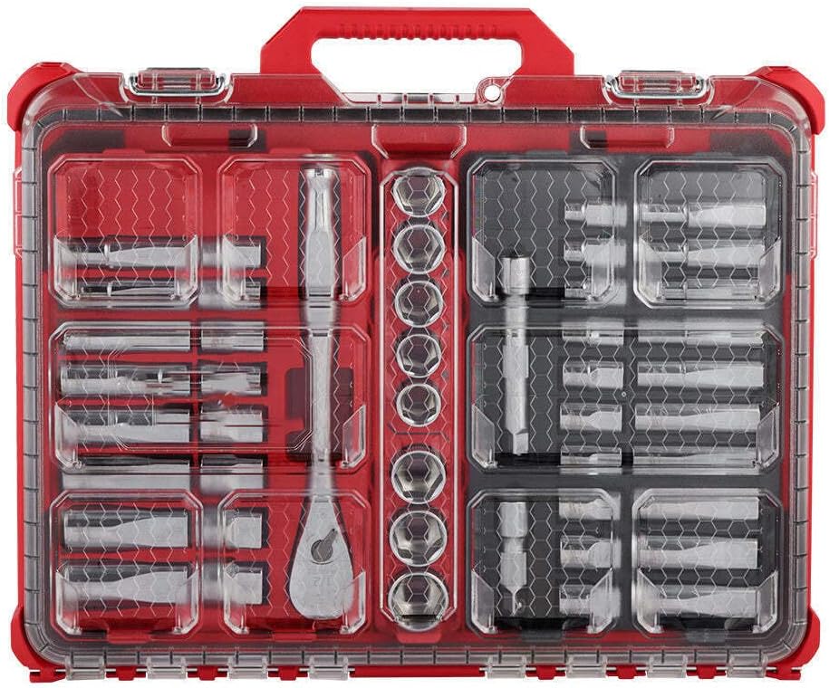 (Two Boxes) Compatible with Milwaukee 48-22-9487 94 PC 1/2' Drive Ratchet/Socket Set w/Packout Organizer