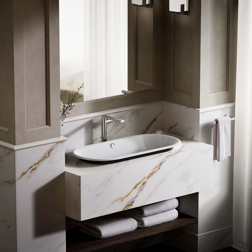 KOHLER K-20213-P5-0 Capsule Vessel/Drop-In/Under-Mount Bathroom Sink with Iron Gate painted Underside
