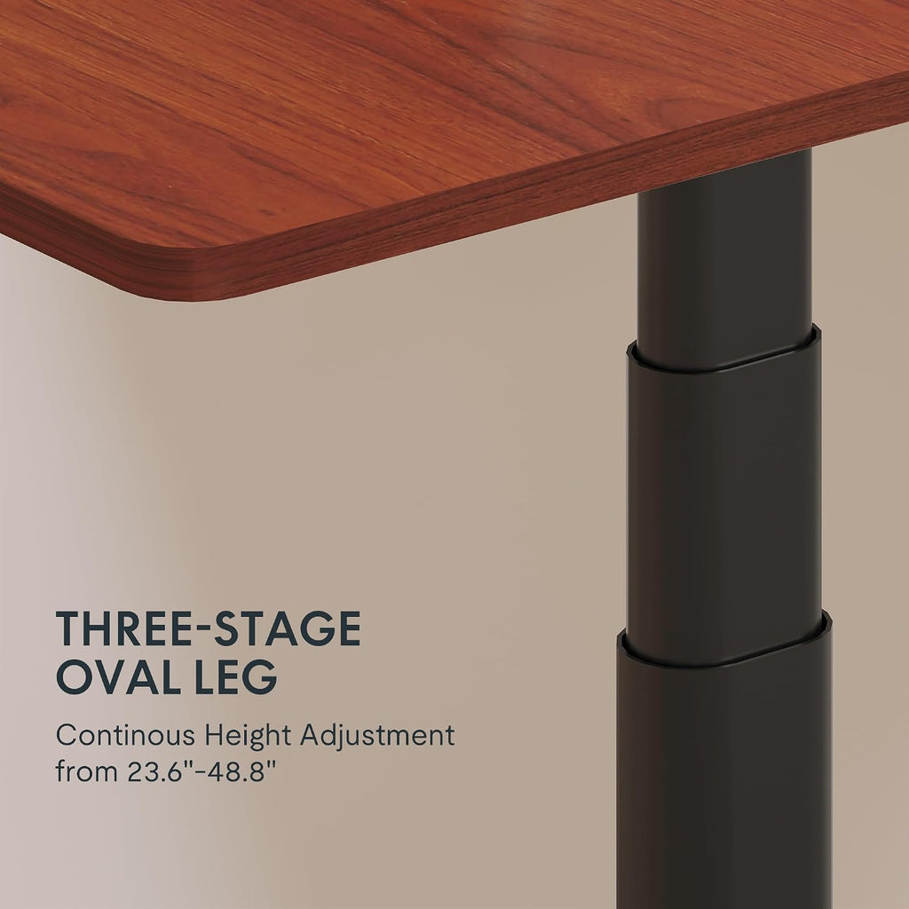 FLEXISPOT E6 Pro Dual Motor Electric Standing Desk, Organic Modern Oval Leg Design, 3-Stage Height Adjustable Sit Stand Desk with Heavy Duty 330lbs, 48' x 30' Mahogany Desktop, Black Frame