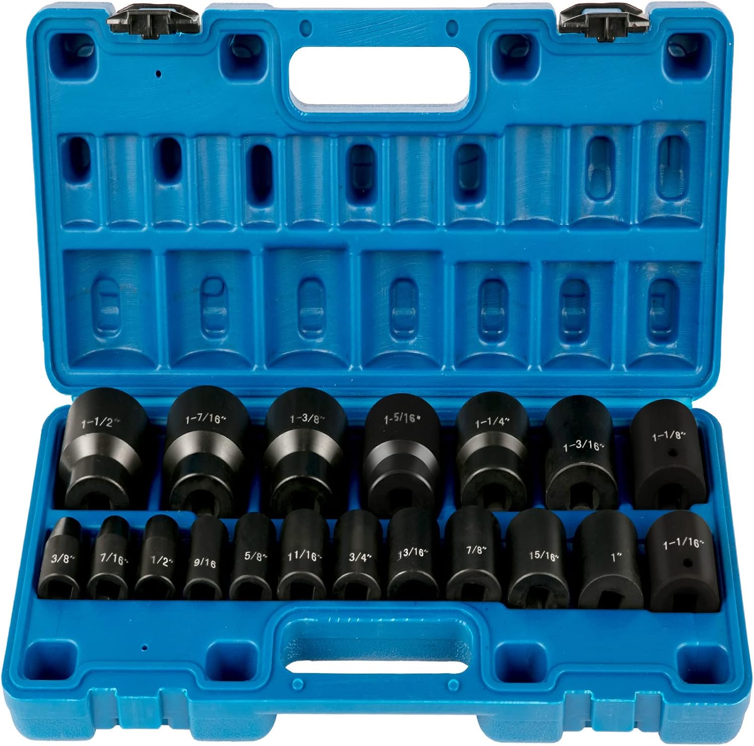 VEVOR Impact Socket Set 3/4 Inches 29 Piece Impact Sockets, 6-Point Sockets, Rugged Construction & Impact Drive Socket Set 1/2 Inches 19 Piece Impact Sockets SAE, Standard Socket Assortment
