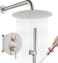 Airuida Shower Faucet Set, Bathtub Faucet Set with 10 Inch Rain Shower Head and Valve,2 Functions Tub Shower Faucet Set for Bathroom-Brushed Nickel