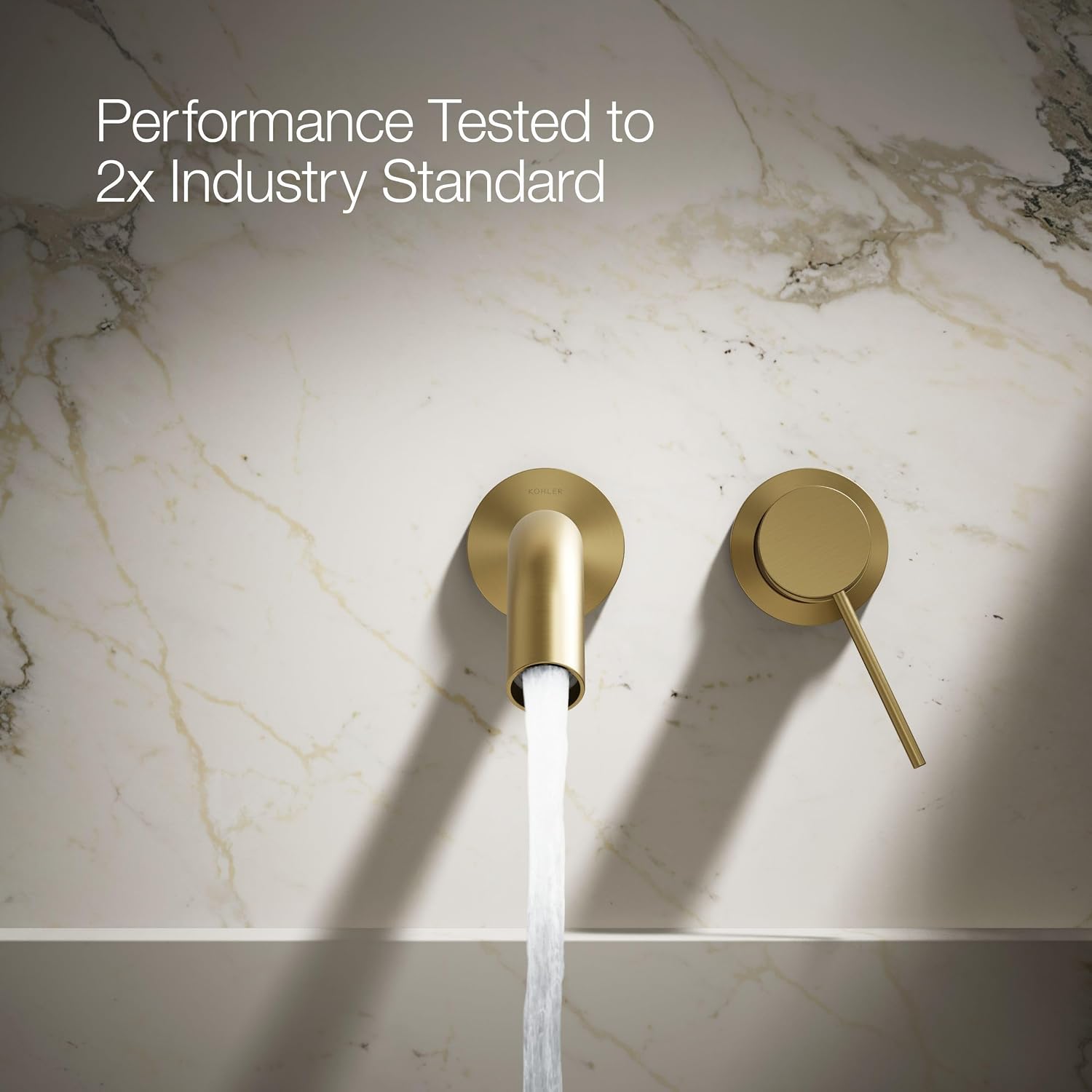 Kohler 77980-4A-2MB Components® Wall-Mount Bathroom Sink Faucet Handle, Vibrant Brushed Moderne Brass