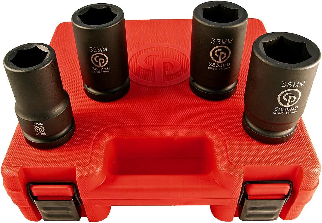 Chicago Pneumatic SS814D - 1 Inch Square Drive, Deep Metric, 6 Point, Impact Socket Set (4 PCS)