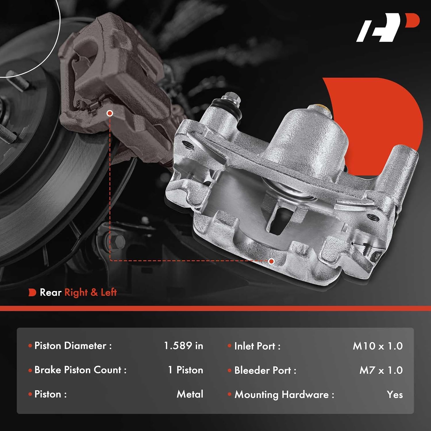 A-Premium Disc Brake Caliper Assembly with Bracket Compatible with Select Lexus Models - RX300 1999 2000 2001 2002 2003, V6 3.0L - Rear Driver and Passenger Side, 2-PC Set