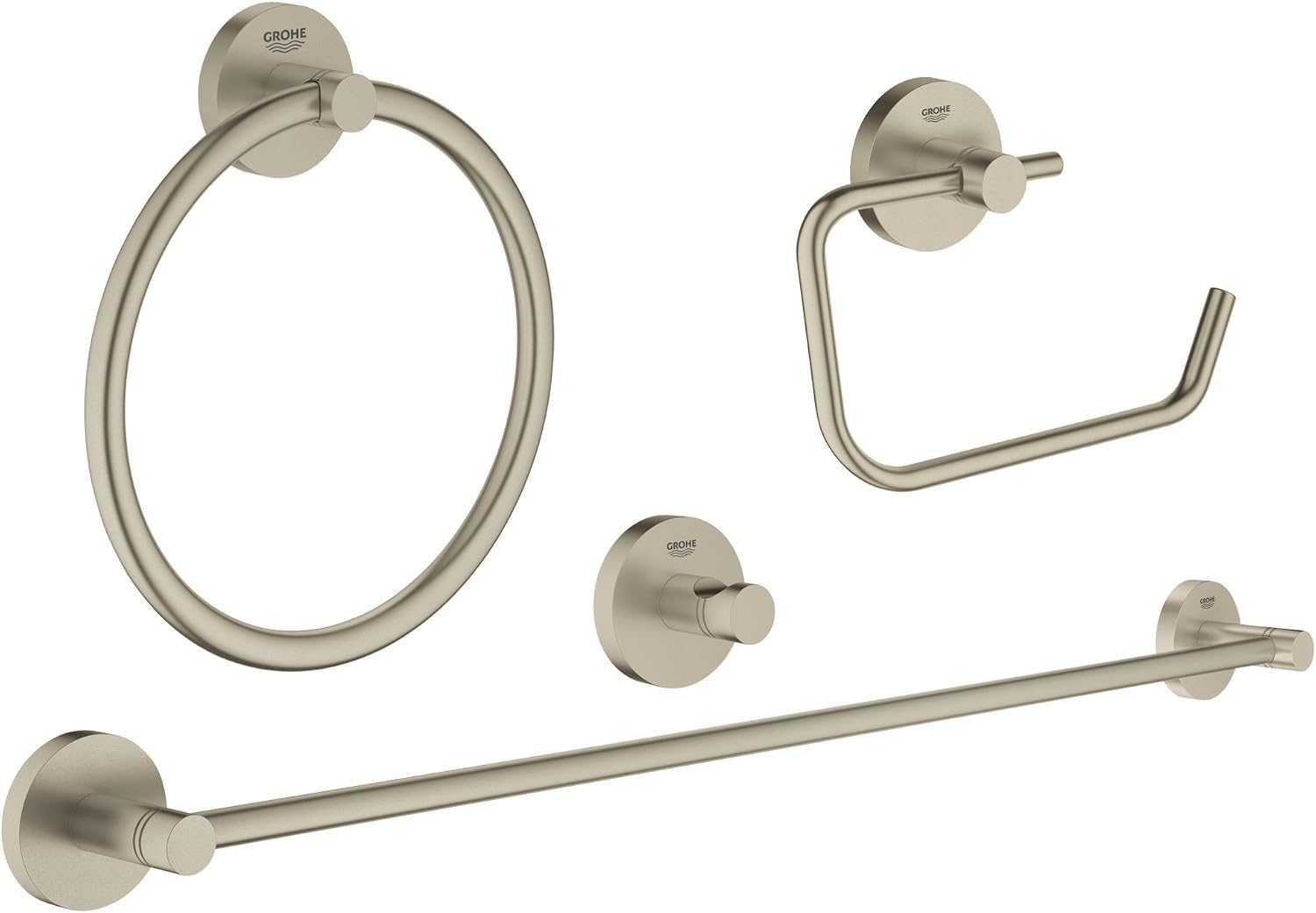 Grohe 40823EN1 Essentials Accessories Set Master 4-in-1, Brushed Nickel Infinity Finish
