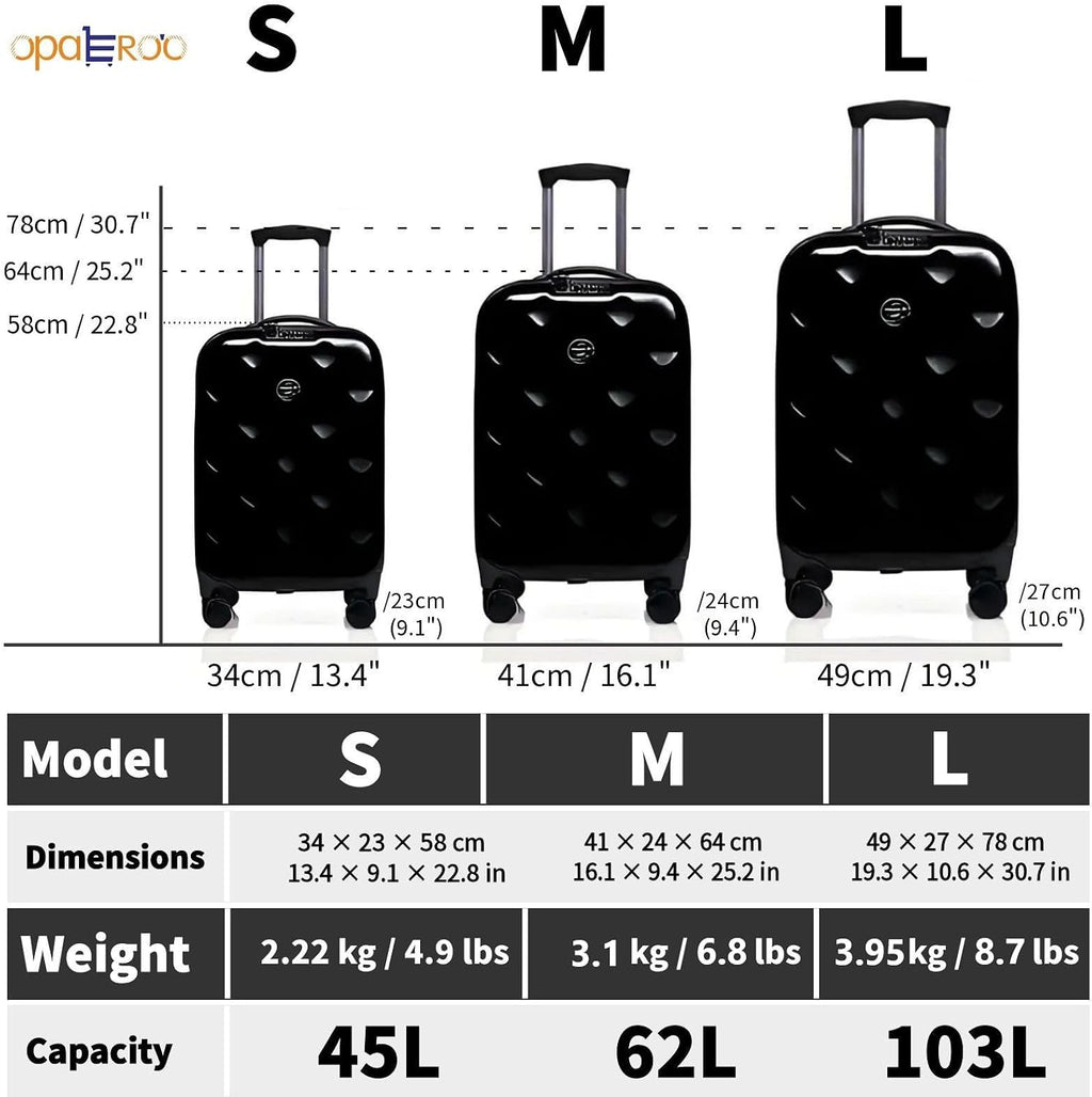 Carry On Luggage Expandable Foldable Lightweight Suitcase With 360 Silent Spinner Wheels Secure Lock Black Travel Bag Save Space L