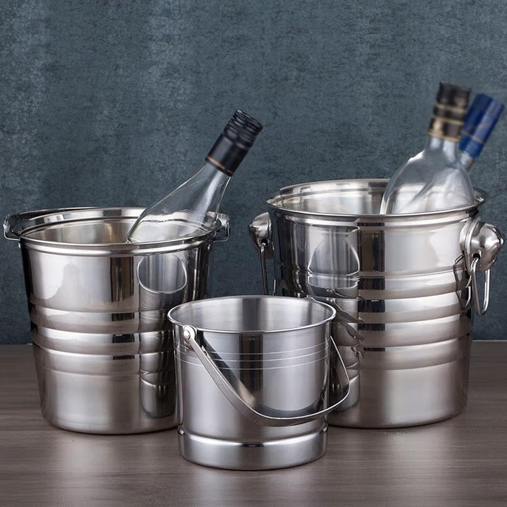 ice Bucket,Bucket with lid, Ice Buckets for Parties Insulated Stainless Steel with Portable and Comfortable Handle, Ideal for Cocktail Bar, Parties, Chilling Wine, Champagne Keeps Ice Col