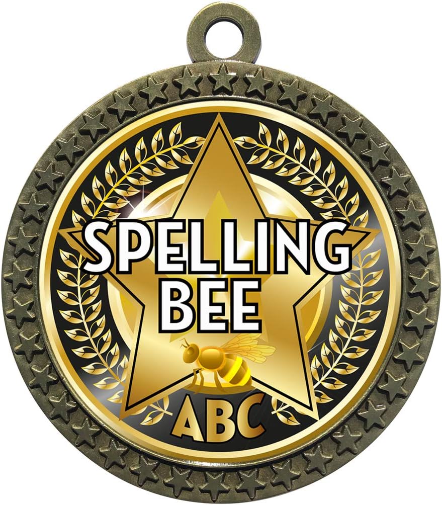 Express Medals Various Styles 1 to 50 Pack Gold Color Spelling Bee Medals Trophy Award with Neck Ribbon Medal Trophies Gift Prize Tournament Champion Team 1st Place