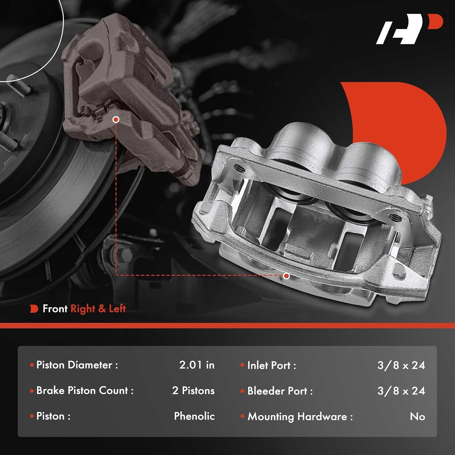 A-Premium Disc Brake Caliper Assembly with Bracket Compatible with Ford & Lincoln Models - F-150 1999-2003, F150 Heritage 2004, Blackwood 2002 - Front Driver and Passenger Side, 2-PC Set