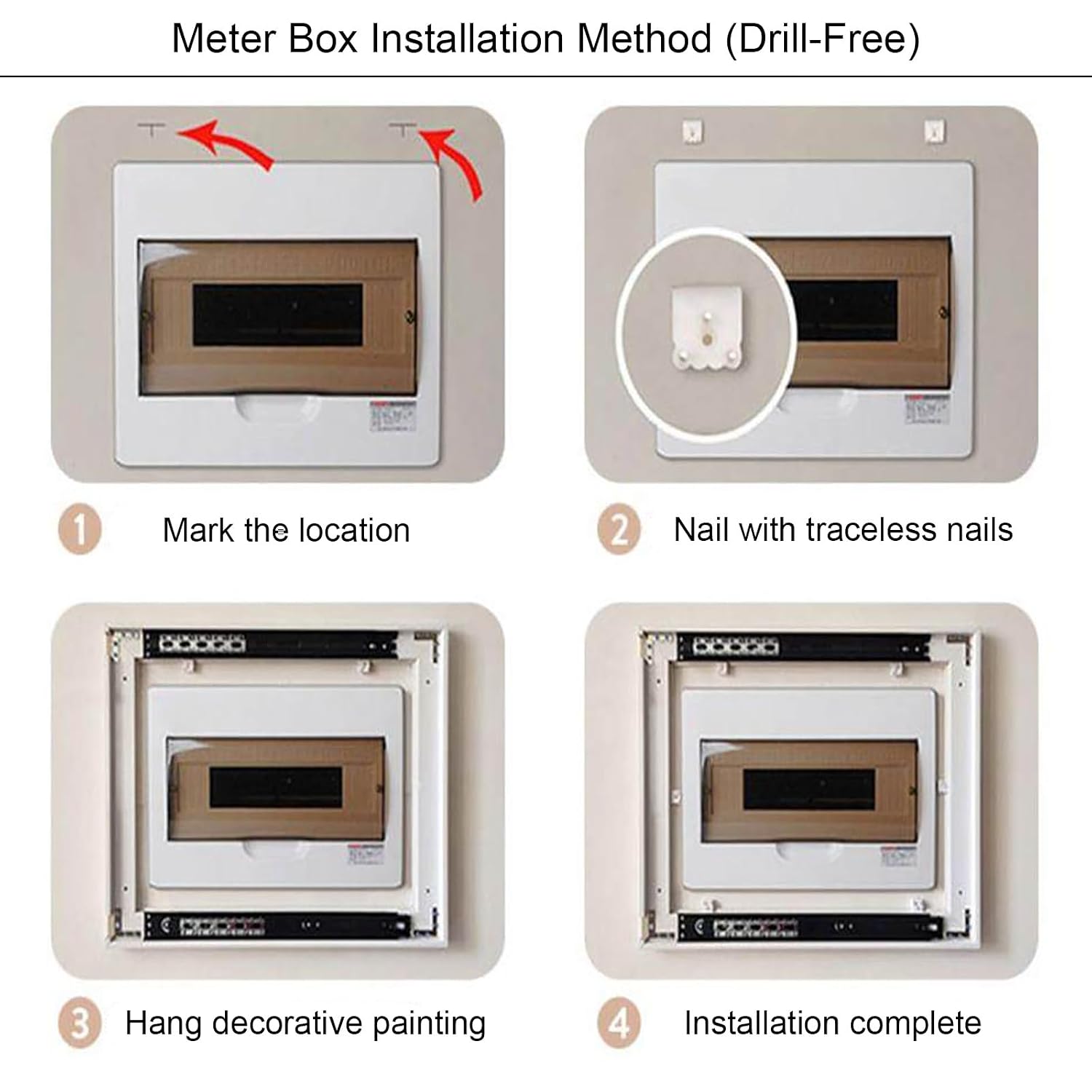 Decorative Hide Meter Electric Breaker Box Cover, Electrical Panel Cover, Wall Mounted Decorative Painting, for Home Entrance Hallway Bedroom(Gold 1,80 * 60cm/31.5 * 23.6in)