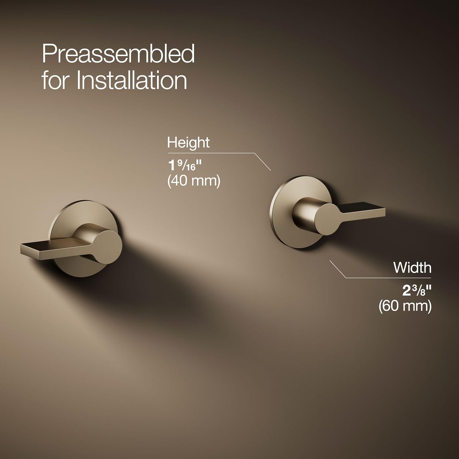 KOHLER Components Wall-Mount Bathroom Sink Faucet Lever Handle Trim