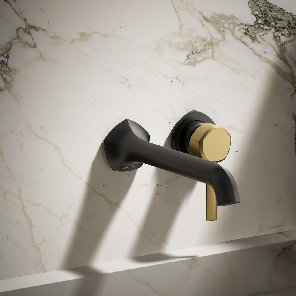 Kohler 27012-4-BMB Occasion® Wall-Mount Bathroom Sink Faucet Handle, Matte Black with Brushed Moderne Brass