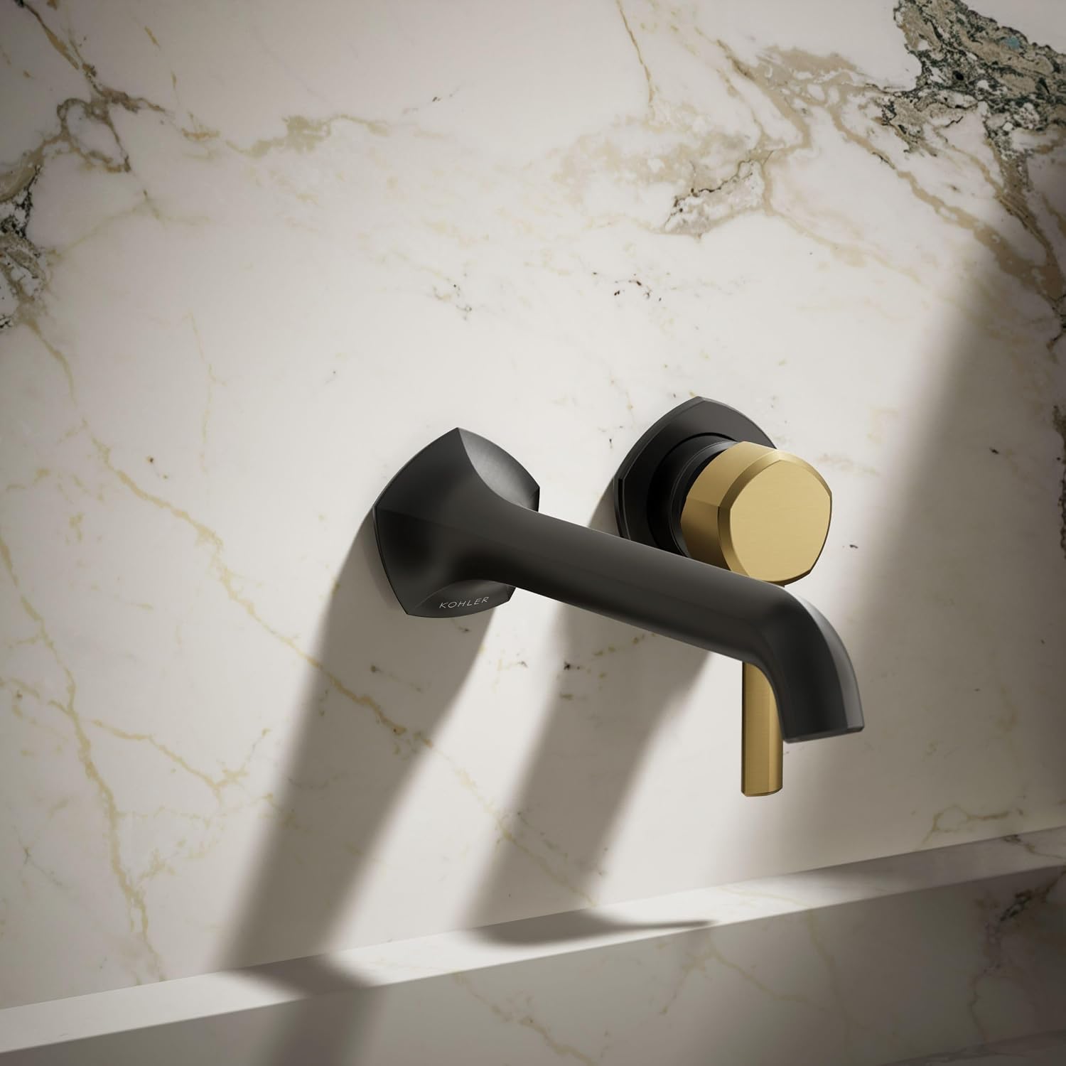 Kohler 27012-4-BMB Occasion® Wall-Mount Bathroom Sink Faucet Handle, Matte Black with Brushed Moderne Brass