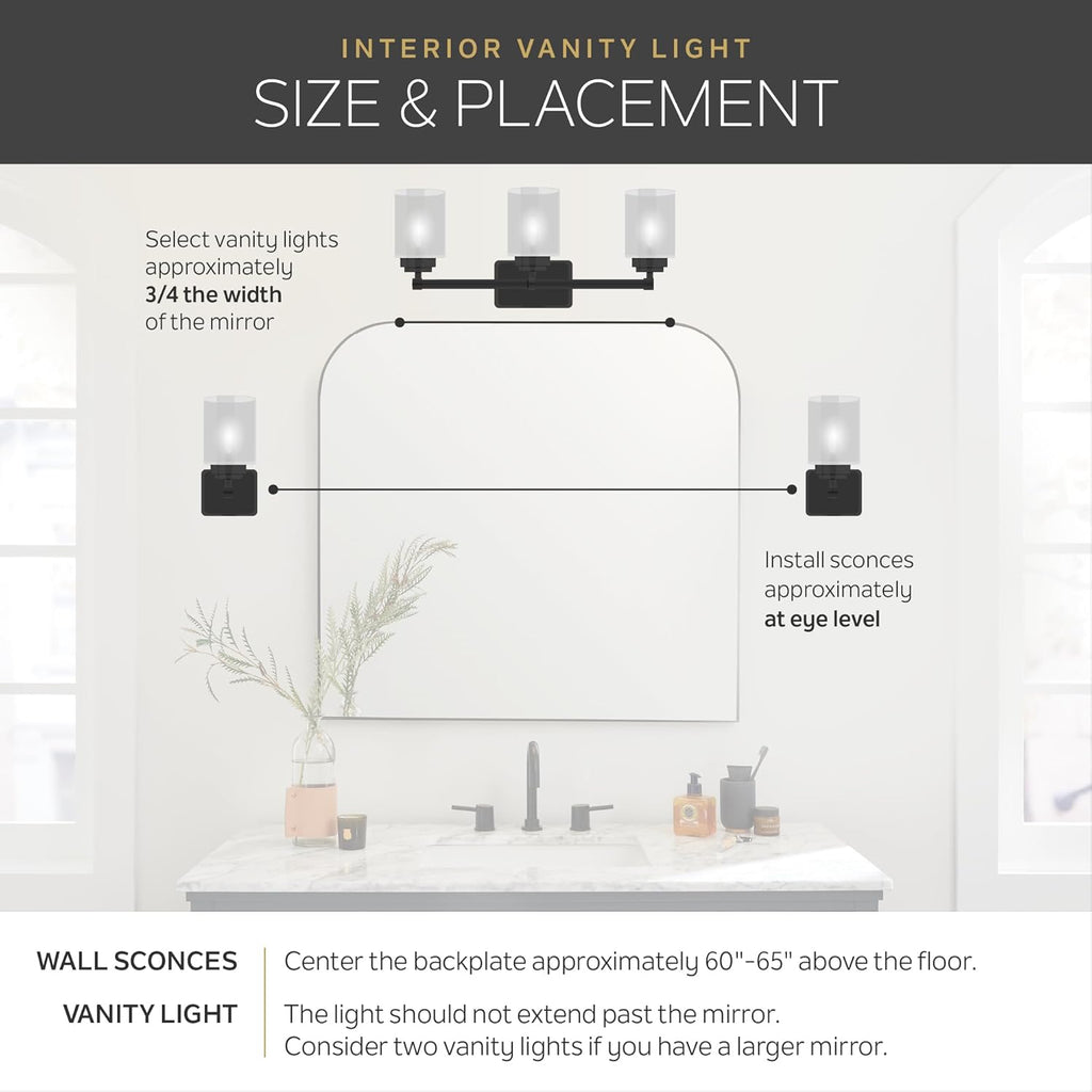 Kichler Harmony 24.5' Vanity Light in Brushed Nickel, 3-Light Traditional Bathroom Vanity with Clear Glass, (24.5' W x 8.25' H), 45894NI