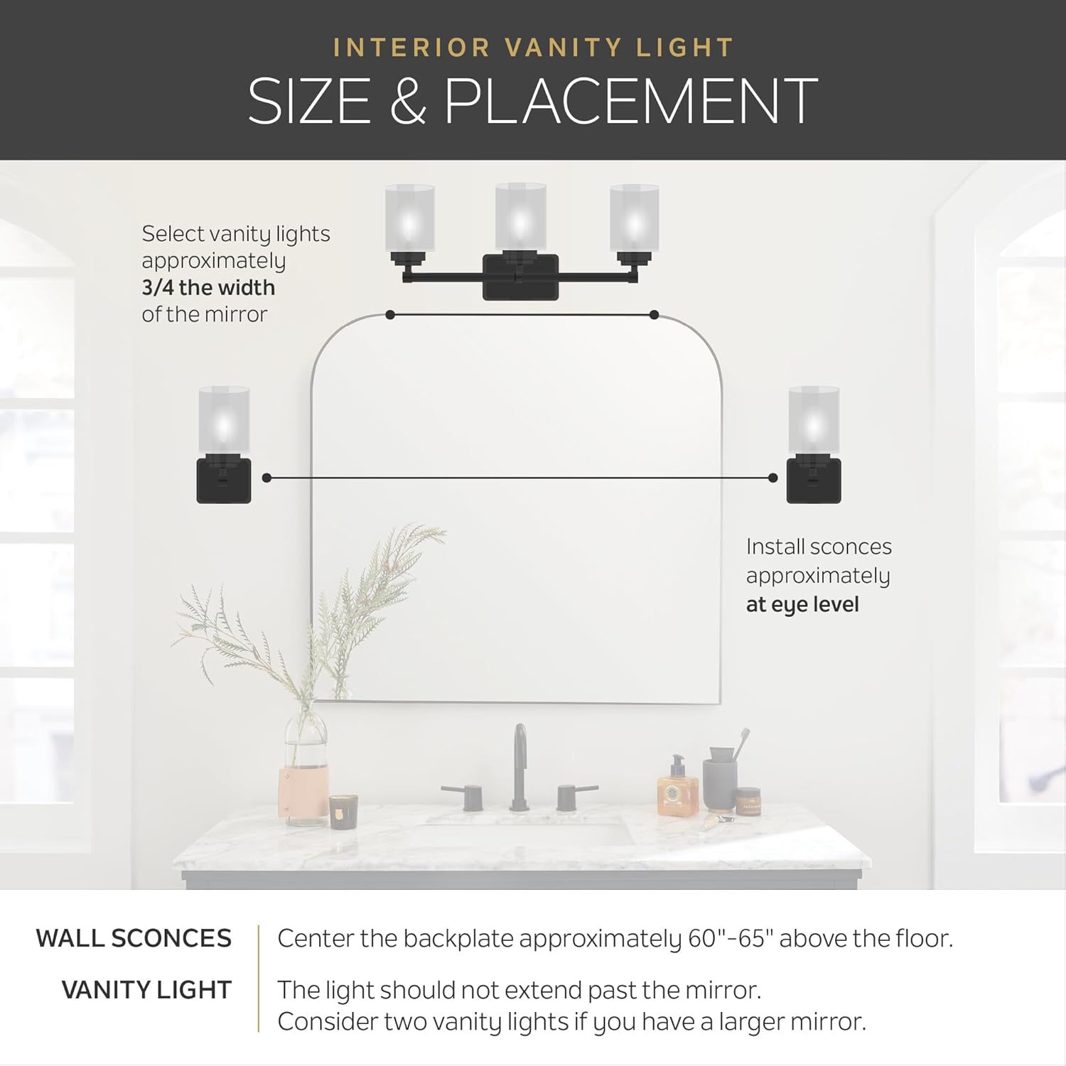 Kichler Harmony 24.5' Vanity Light in Brushed Nickel, 3-Light Traditional Bathroom Vanity with Clear Glass, (24.5' W x 8.25' H), 45894NI