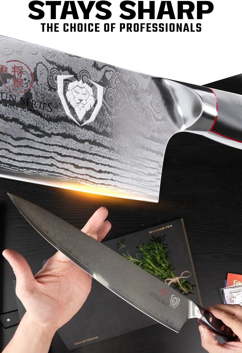 Dalstrong Chef Knife - 12 inch Long Blade - Shogun Series ELITE - Damascus - Japanese AUS-10V Super Steel Kitchen Knife - Black G10 Handle Cooking Knife - Razor Sharp Chef's Knife - w/Sheath