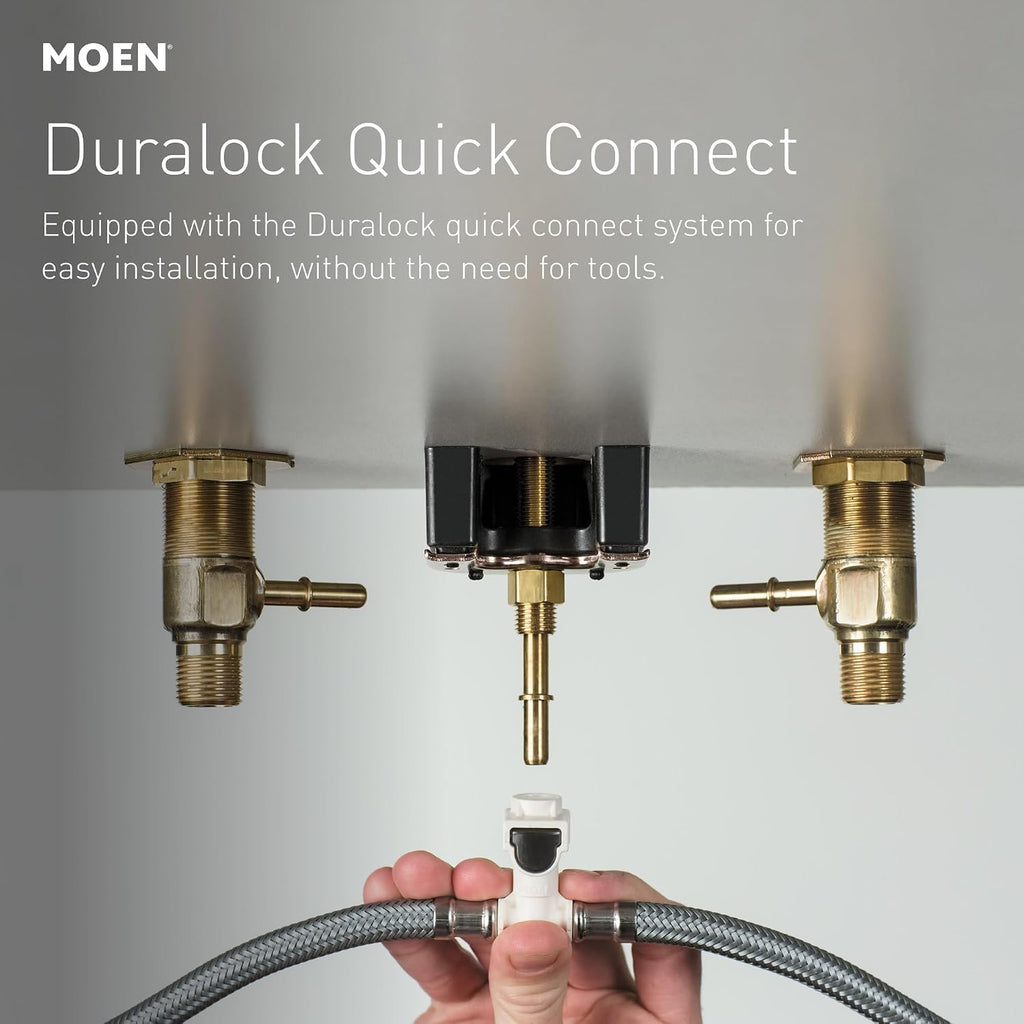 Moen Brantford Oil-Rubbed Bronze Two-Handle Widespread Bathroom Faucet Trim Kit Bathroom Faucets for Sink 3-hole Deck Mounted Setup, (Valve Required), T6620ORB