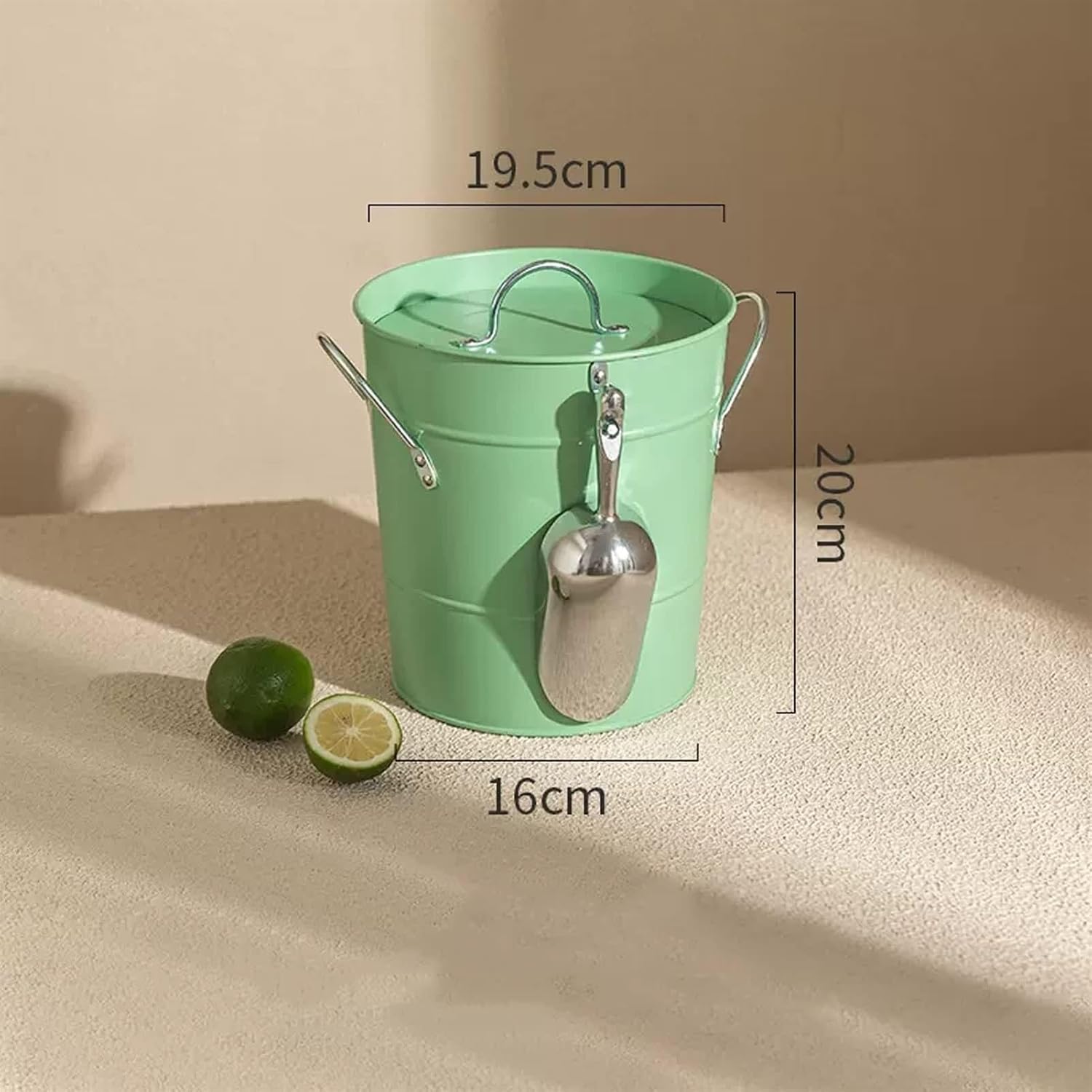 Insulated Ice Bucket 3.5 Liter Double Wall Ice Bucket Insulated Ice Buckets with Lid and Scoop Thickened Metal Ice Buckets,Party Beverage Tub for Home Kitchen Parties Cocktail Bar