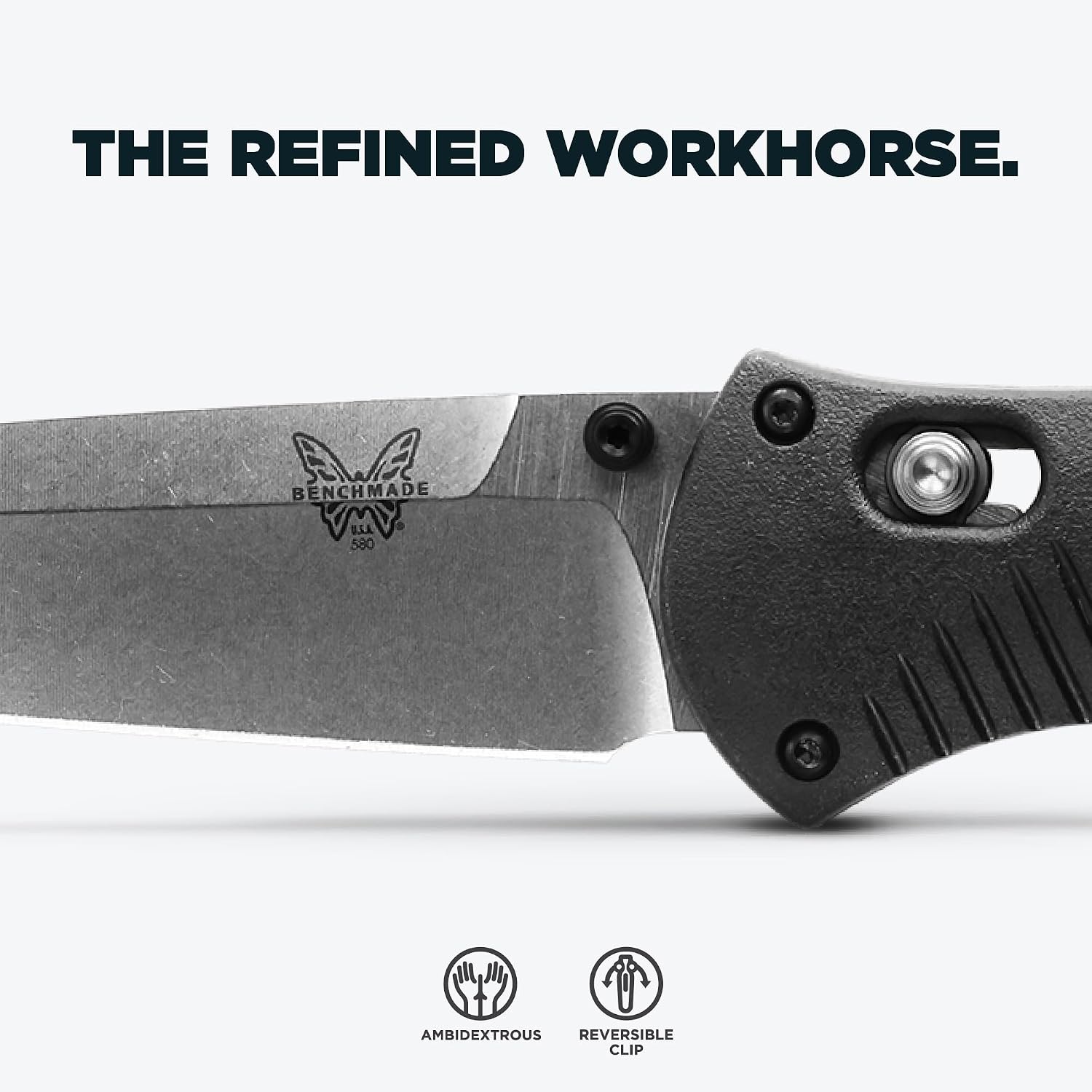 Benchmade - Barrage, Tactical, Every Day Knife, Plain Edge, Drop-Point Blade with Black Valox Handle (580)