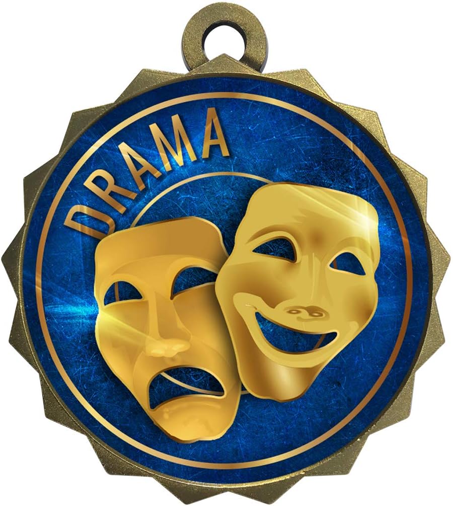Express Medals 1 to 50 Packs Drama Gold Medal Trophy Award with Neck Ribbon D214-EG22
