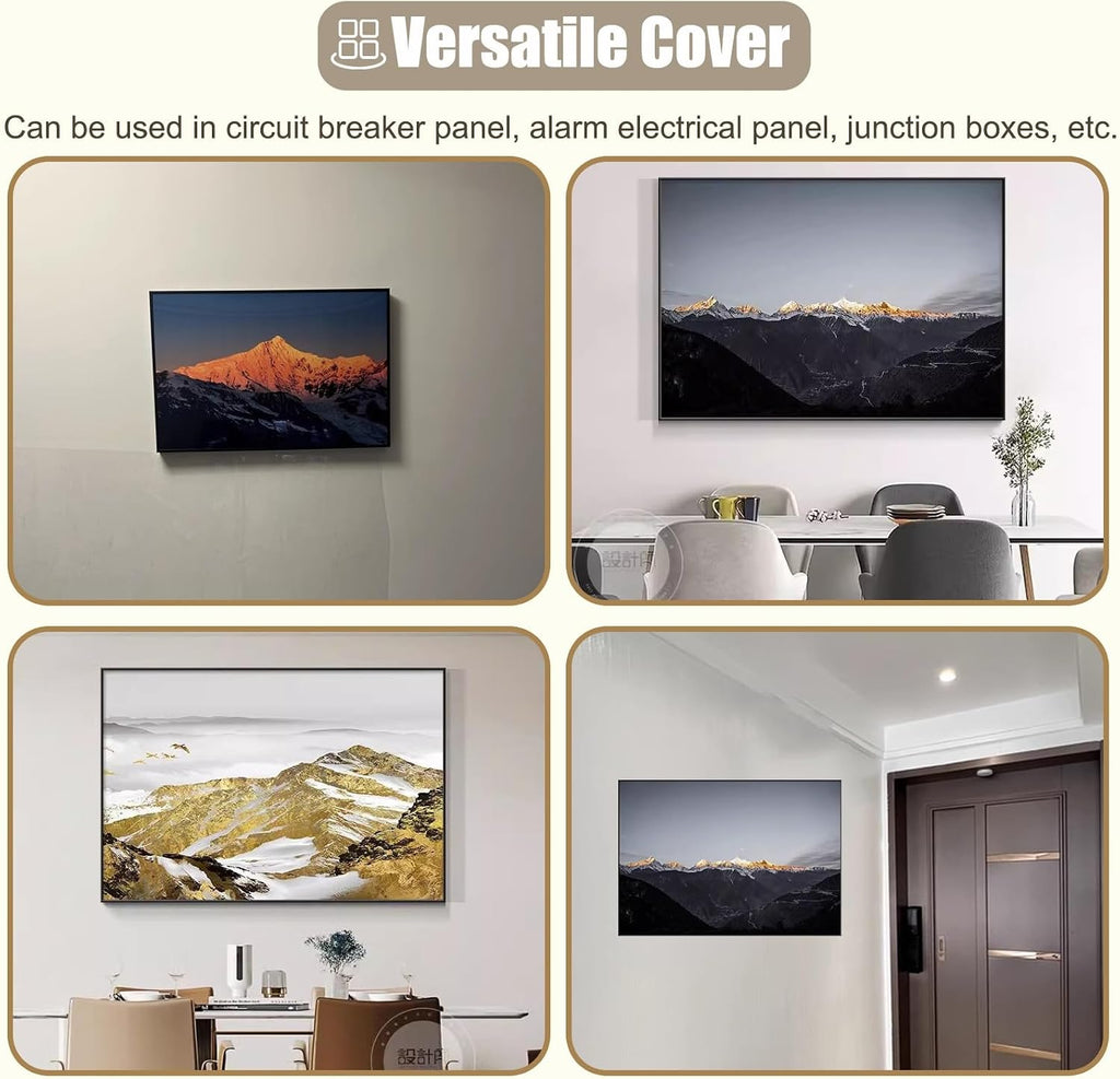 Art Electrical Panel Cover for Hide Wall Meter Box, Replacement Distribution Cover Plate for Fuse Box, Wall Mounted Breaker Box Cover Flip-Top(Style/A,55x45cm(21 5/8x17 3/4'))